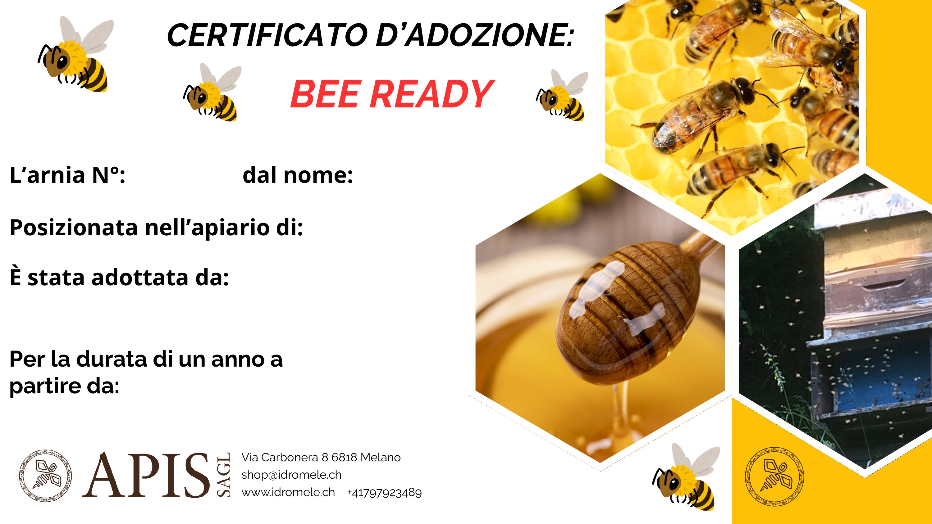 Certificato d'adozione Bee Ready di APIS Sagl